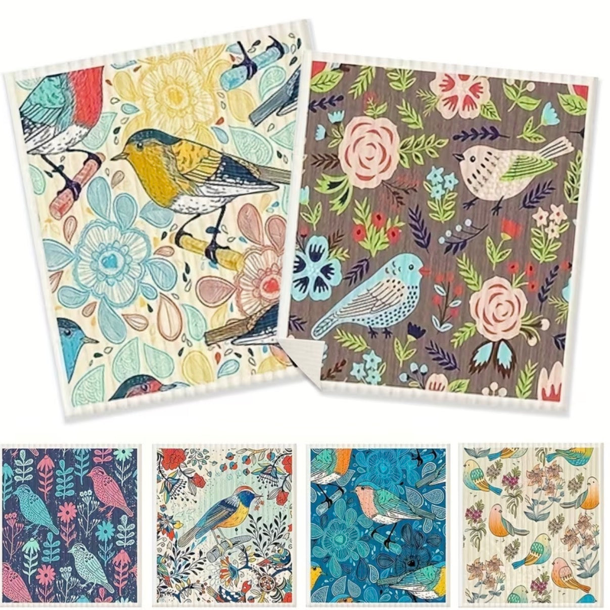 Swedish Dishcloths- Birds set of 6