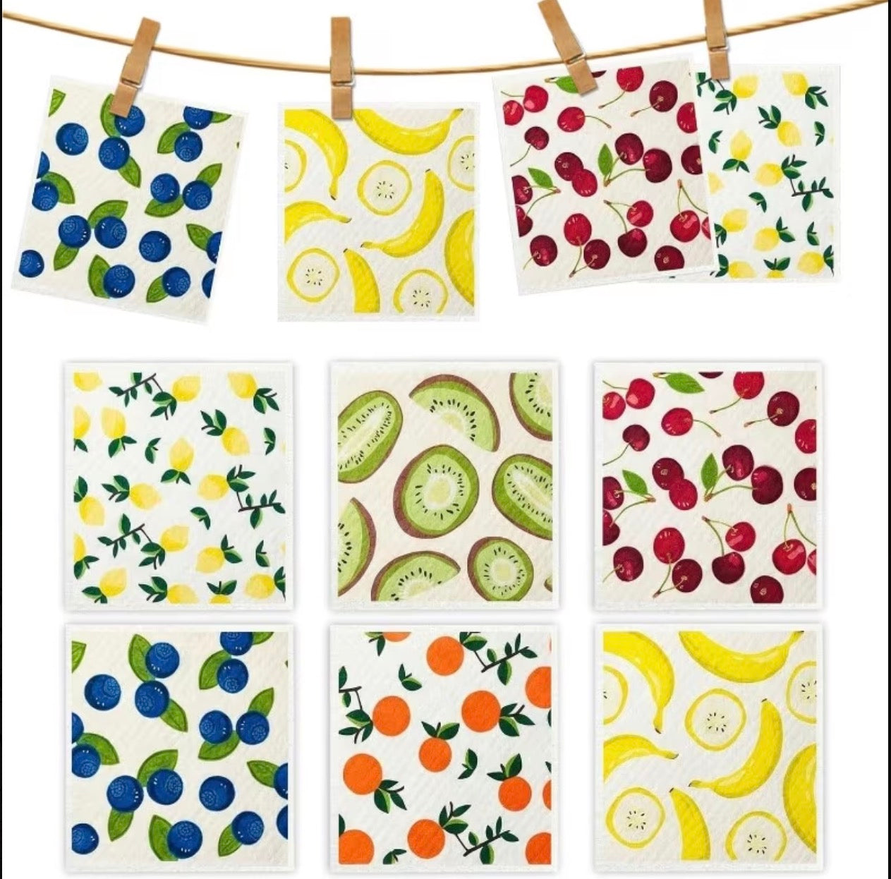 Swedish Dishcloths Fruit Set of 6