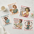 Swedish Dishcloths Retro Humour Set of 5