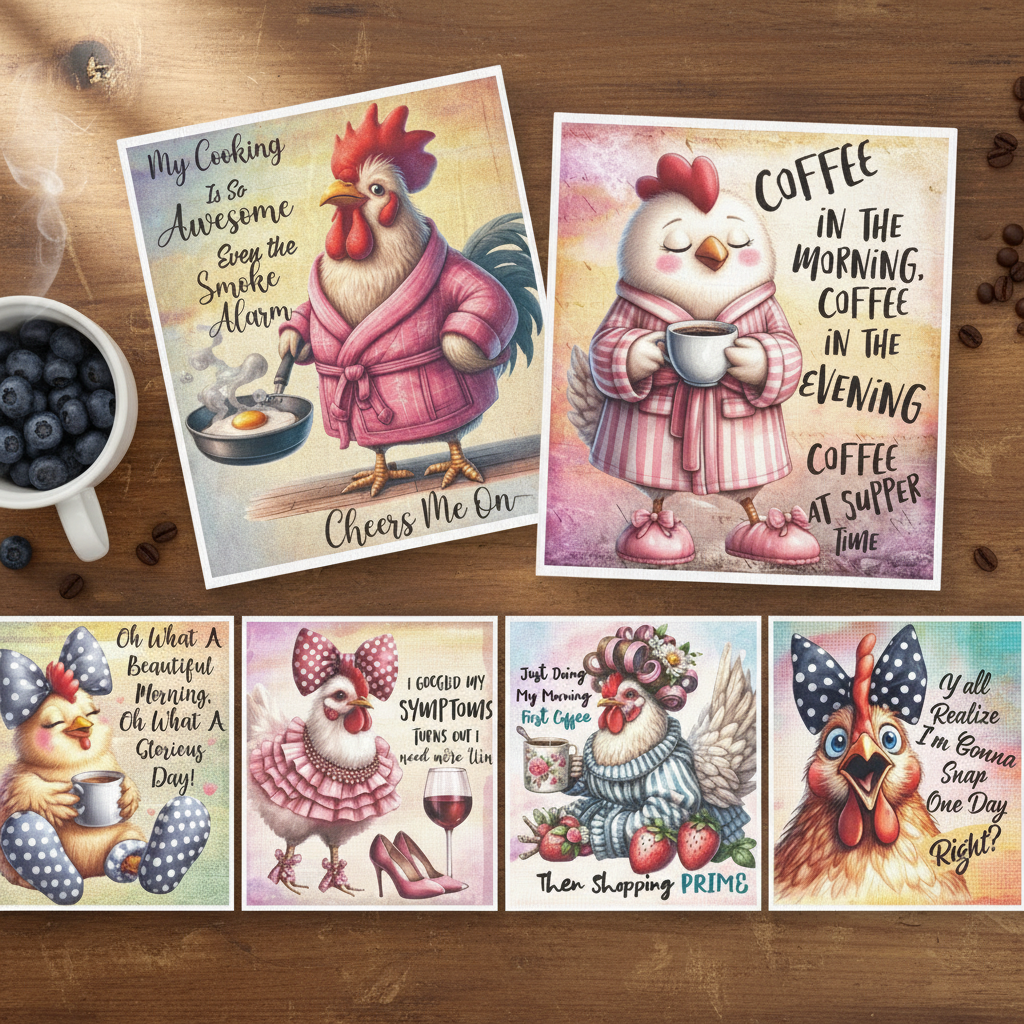 Swedish Dishcloths Funny Chicken Lifestyle