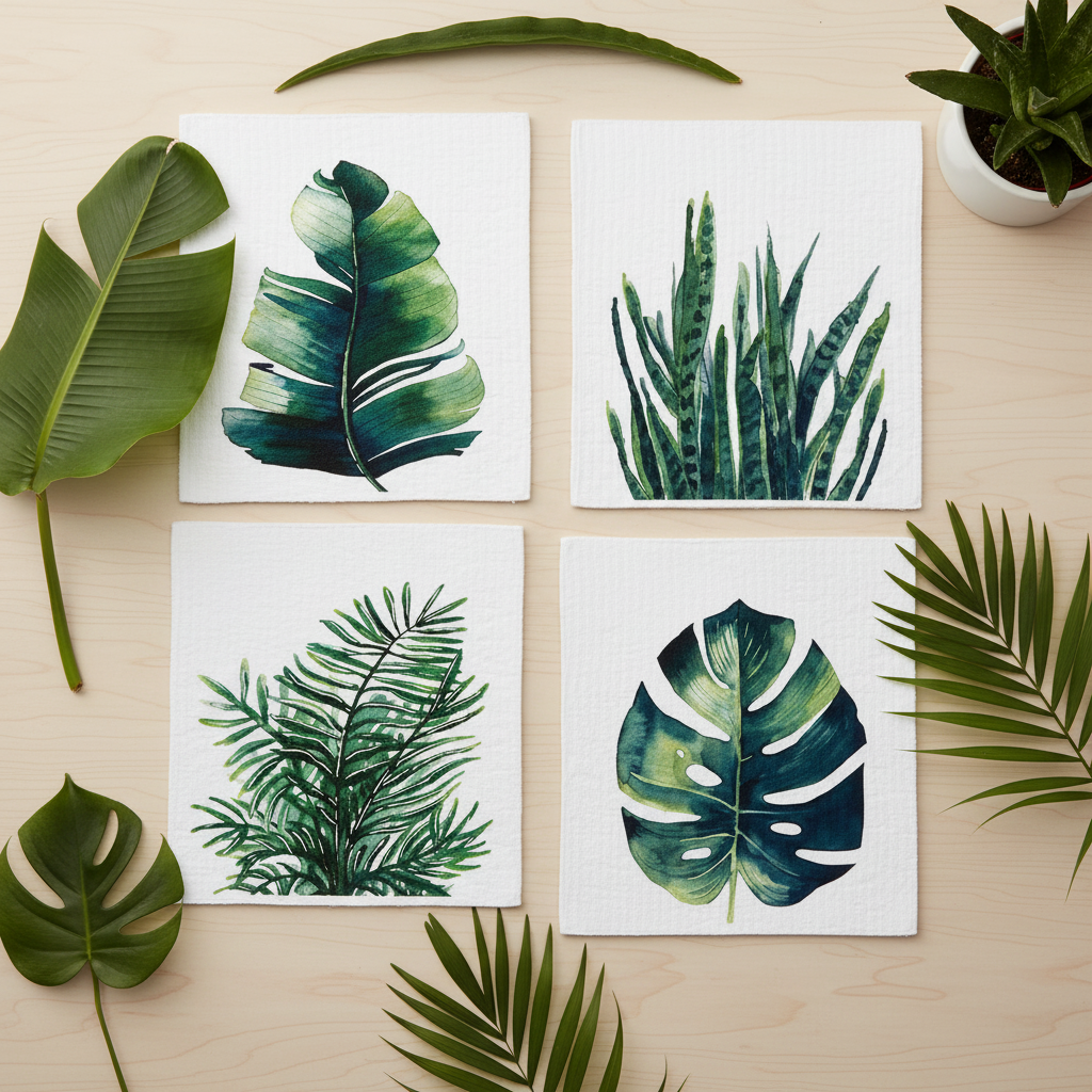 Swedish Dishcloths Tropical Leaves Lifestyle